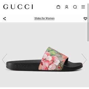 GG BLOOMS SUPREME FLORAL SLIDE SANDAL